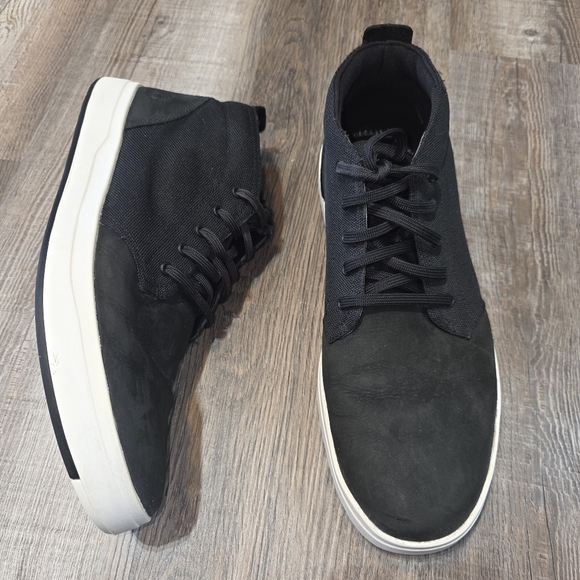 Timberland Men's Chukka Boot Black Leather Canvas Lace Up Shoe Casual Size 13 - Picture 1 of 6